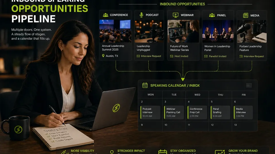 Speaker managing inbound speaking opportunities and calendar invitations in one pipeline